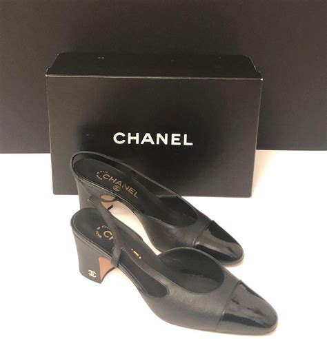 chanel slingback 37 black|Chanel slingbacks shoes.